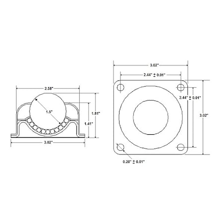1Stsource Products 1-1/2" Main Ball Transfer BTFM-381CS BTFM-381CS